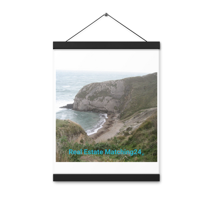 Sea & Hills Poster with hangers with realestatematching24 without key Logo