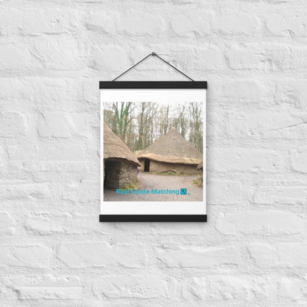 Village Charm Poster with hangers with realestatematching with key Logo