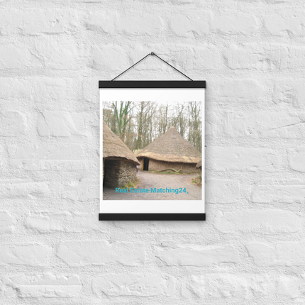 Village Charm Poster with hangers with realestatematching24 without key Logo