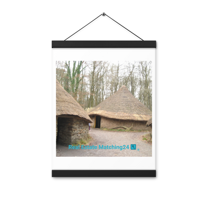 Village Charm Poster with hangers with realestatematching24 with key Logo
