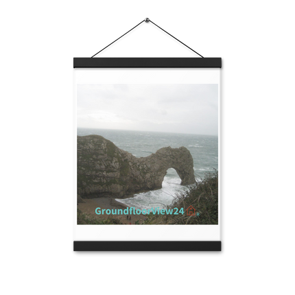 Coastal Escape Poster with hangers with groundfloorview24 with House Logo