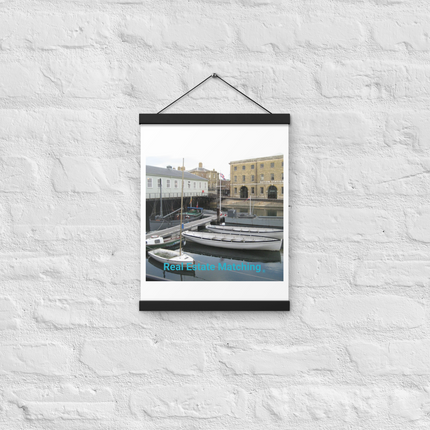 Boat on Water Poster with hangers realestatematching without key Logo