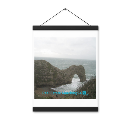 Coastal Escape Poster with hangers with realestatematching24 with key Logo