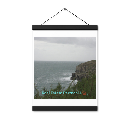 Seaside Serenity Poster with hangers with realestatepartner24 with house Logo