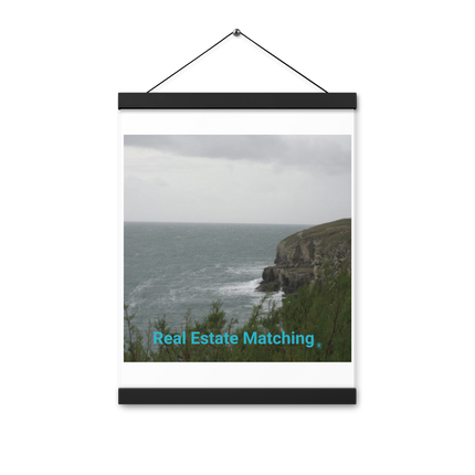 Seaside Serenity Poster with hangers with realestatematching without key Logo
