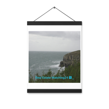 Seaside Serenity Poster with hangers with realestatematching24 with key Logo
