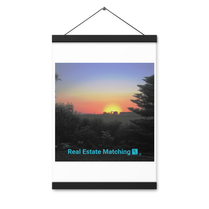 Beautiful Sunset Sinari Poster with hangers with realestatematching with key Logo