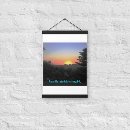 Beautiful Sunset Sinari Poster with hangers with realestatematching24 without key Logo