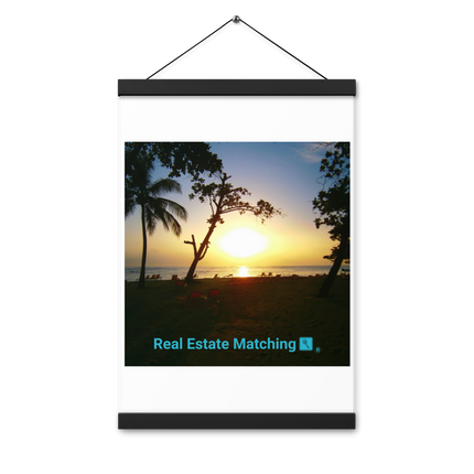 Beautiful Sea View Poster with hangers with realestatematching with key Logo