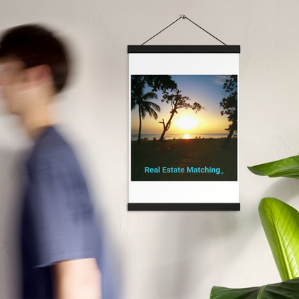 Beautiful Sea View Poster with hangers with realestatematching24 with key Logo