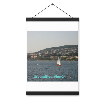 Beautiful River & Hills Sinari Poster with hangers with groundfloorview24 with House Logo