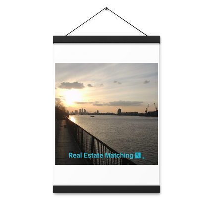 Awesome River View Poster with hangers with realestatematching with key Logo