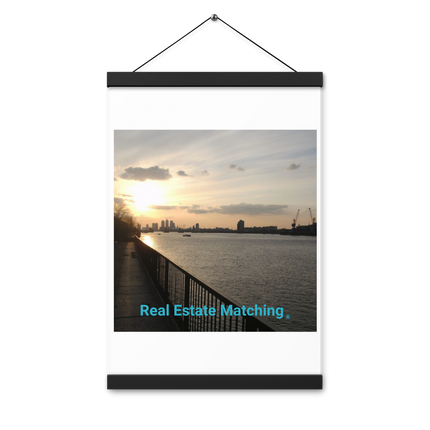 Awesome River View Poster with hangers with realestatematching without key Logo