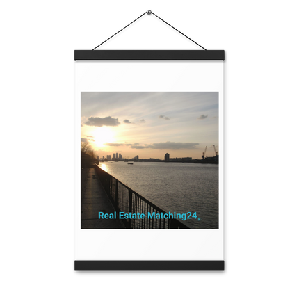 Awesome River View Poster with hangers with realestatematching24 without key Logo