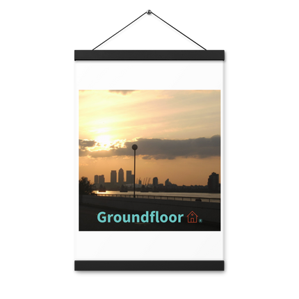 Majestic Sunset Poster with hangers with Groundfloor with House Logo