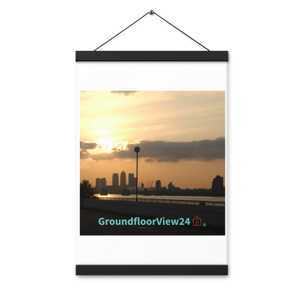 Majestic Sunset Poster with hangers with groundfloorview24 with House Logo