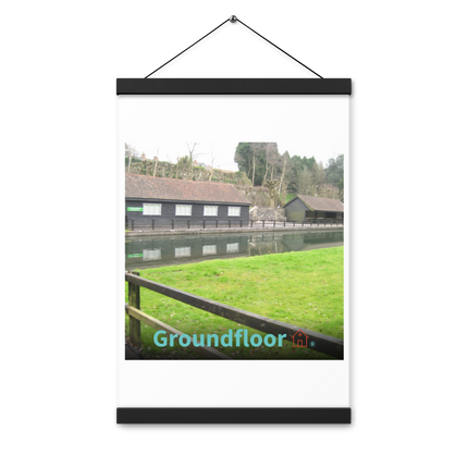 Lakeside Serenity Poster with hangers with Groundfloor with House Logo