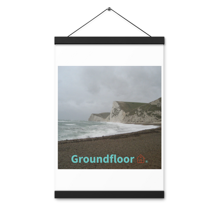 Waves and Sand Poster with hangers with Groundfloor with House Logo