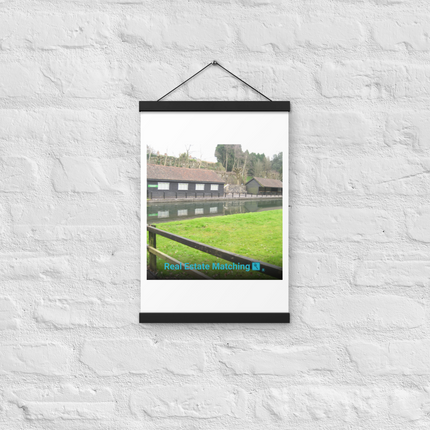 Lakeside Serenity Poster with hangers with realestatematching with key Logo
