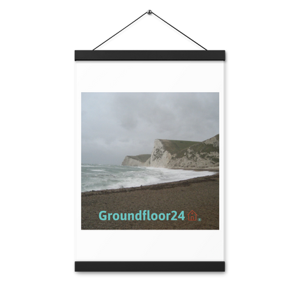 Waves and Sand Poster with hangers with Groundfloor24 with House Logo