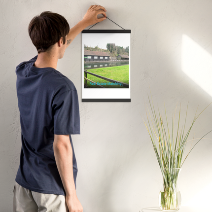 Lakeside Serenity Poster with hangers with realestatematching without key Logo