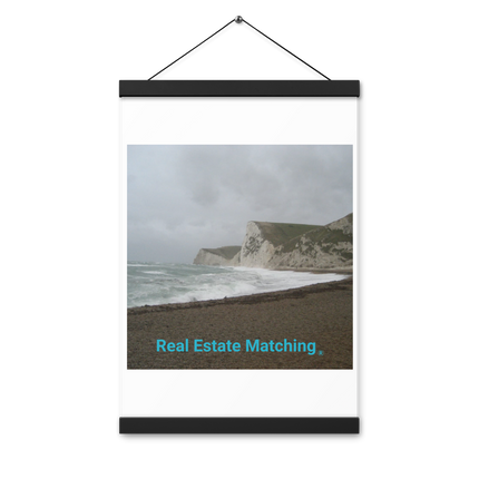 Waves and Sand Poster with hangers with realestatematching without key Logo