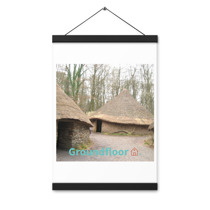 Village Charm Poster with hangers with Groundfloor with House Logo