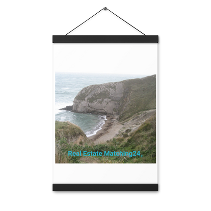 Sea & Hills Poster with hangers with realestatematching24 without key Logo