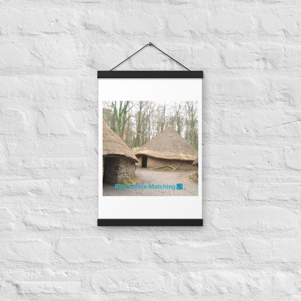 Village Charm Poster with hangers with realestatematching with key Logo