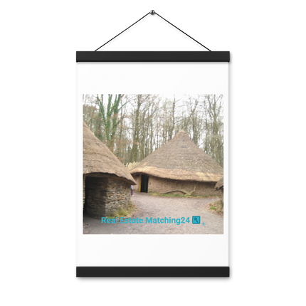 Village Charm Poster with hangers with realestatematching24 with key Logo