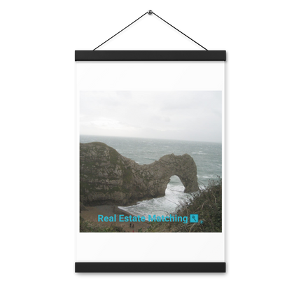 Coastal Escape Poster with hangers with realestatematching with key Logo