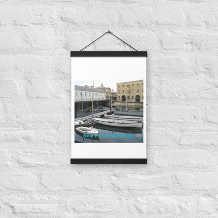 Boat on Water Poster with hangers realestatematching without key Logo