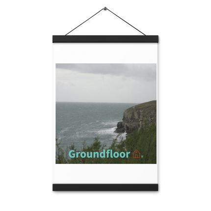 Seaside Serenity Poster with hangers with Groundfloor with House Logo
