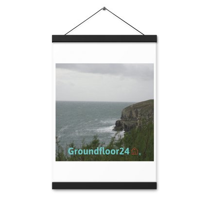 Seaside Serenity Poster with hangers with Groundfloor24 with House Logo