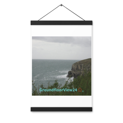 Seaside Serenity Poster with hangers with groundfloorview24 with House Logo