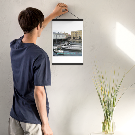 Boat on Water Poster with hangers realestatepartner24 with house Logo