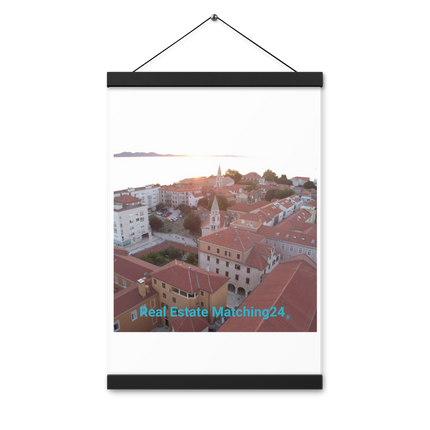 Roof Sunset View Poster with hangers with realestatematching24 without key Logo