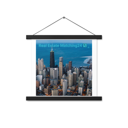 Beutiful Sinari Poster with hangers with Real Estate Matching24 Logo