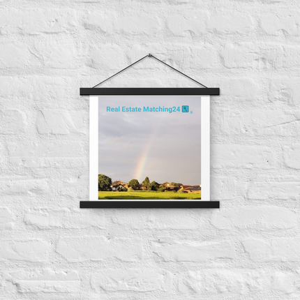 The Rainbow Sinari Poster with hangers with Real Estate Matching24 Logo