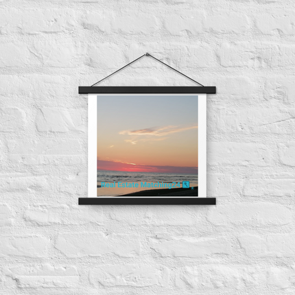 Sunset Sinari Poster with hangers with Real Estate Matching24 Logo