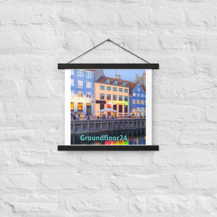 Nyhavn Poster with hangers with Groundfloor24 Logo