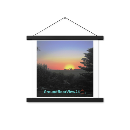 Beautiful Sunset Sinari Poster with hangers with groundfloorview24 with House Logo