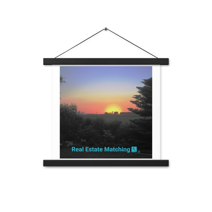 Beautiful Sunset Sinari Poster with hangers with realestatematching with key Logo