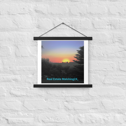 Beautiful Sunset Sinari Poster with hangers with realestatematching24 without key Logo