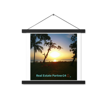 Beautiful Sea View Poster with hangers with realestatepartner24 with house Logo