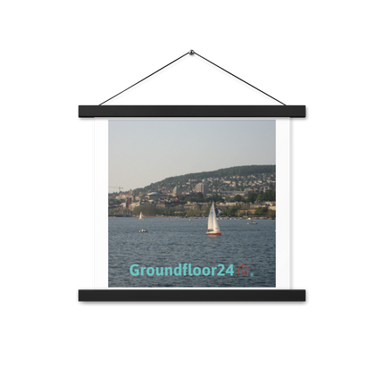 Beautiful River & Hills Sinari Poster with hangers with Groundfloor24 with House Logo