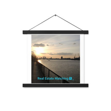 Awesome River View Poster with hangers with realestatematching with key Logo