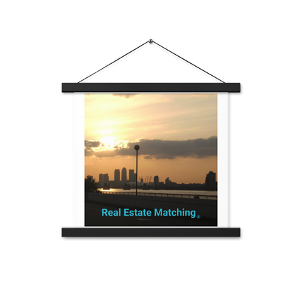 Majestic Sunset Poster with hangers with realestatematching without key Logo