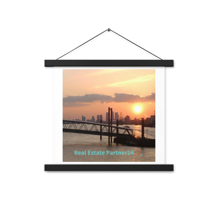 Evening Glow Poster with hangers with realestatepartner24 with house Logo