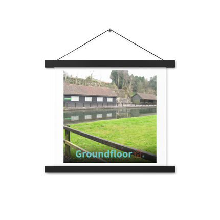 Lakeside Serenity Poster with hangers with Groundfloor with House Logo